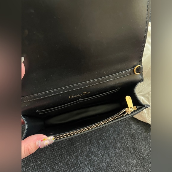 Dior Black leather handbag with gold color accessory n very new condition - Picture 6 of 8